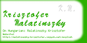 krisztofer malatinszky business card